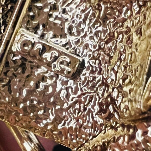 Vintage AJC Satine Gold Tone Gardening Tools Flowers Watering Can Brooch 4080 - Picture 7 of 10